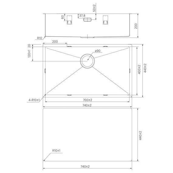 Кухонная мойка Iddis Edifice EDI74S0i77 1,2 мм, сатин - фото 4
