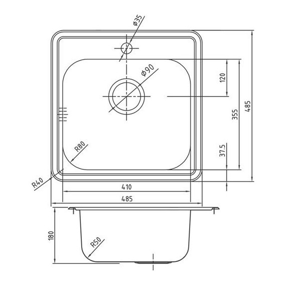 Кухонная мойка Iddis Strit STR48P0i77 0,8 мм, сталь - фото 3