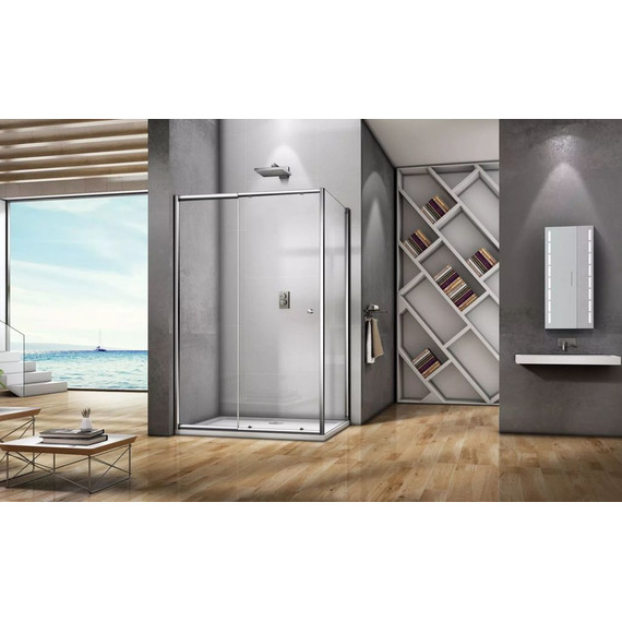 Душевое ограждение Bas Lira WTW-130-C-CH+SP-90-C-CH 130x90 см, хром/прозрачное - фото 3