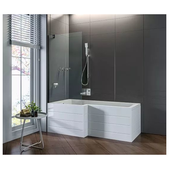 Шторка для ванны Bas Screen BS-80-C-B 800х1400 мм, чёрный/прозрачное - фото 2