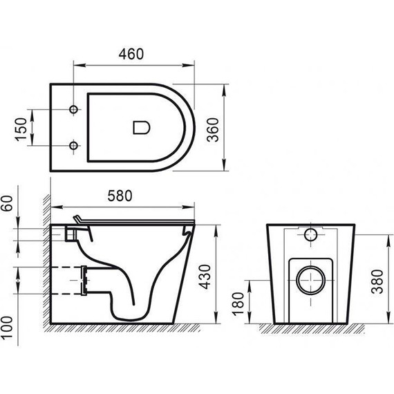 Унитаз приставной безободковый BelBagno Flay-R BB1003CBR - фото 6