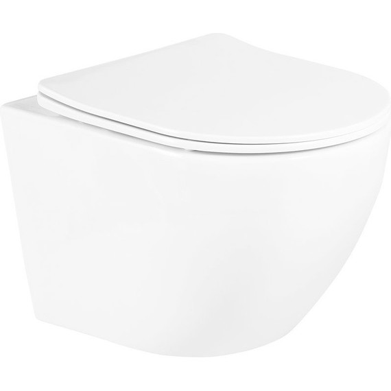 Унитаз подвесной безободковый BelBagno Uno BB3105CHR/SC с тонкой крышкой микролифт - фото 