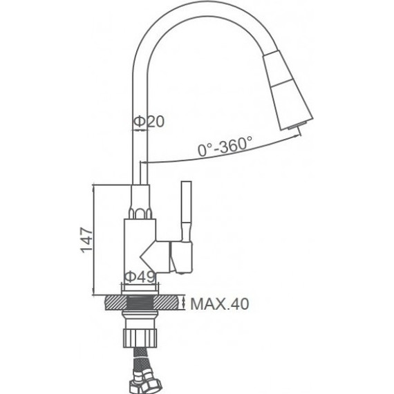 Смеситель для кухни Ledeme L74199-3, белый/сатин - фото 3