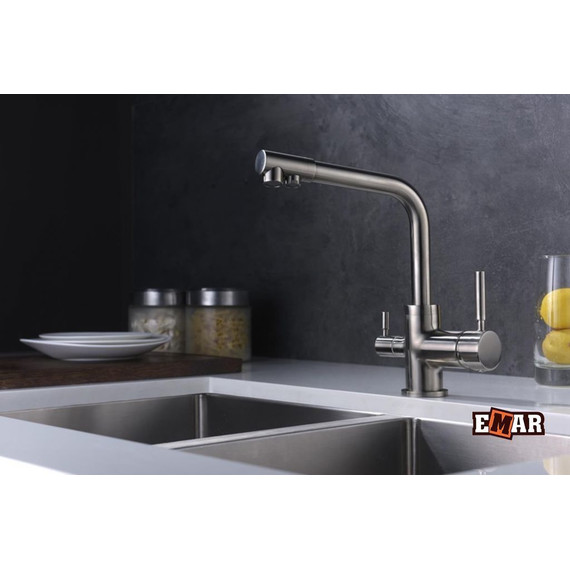 Смеситель для кухни Emar 3003NS, сатин, Цвет производителя: сатин - фото 2