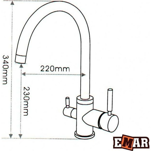 Смеситель для кухни Emar 3007, сатин, Цвет производителя: сатин - фото 2