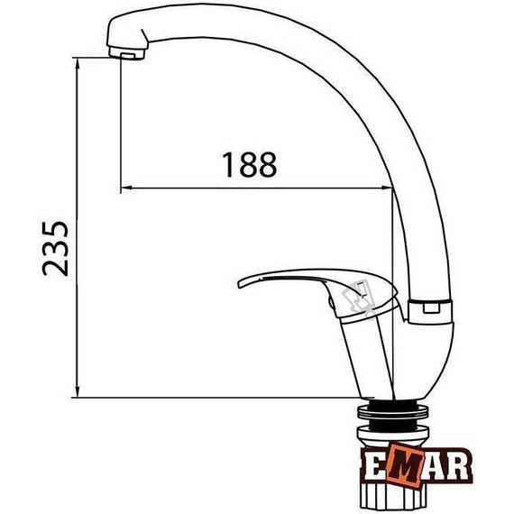 Смеситель для кухни Emar 3013, антрацит, Цвет производителя: антрацит - фото 2