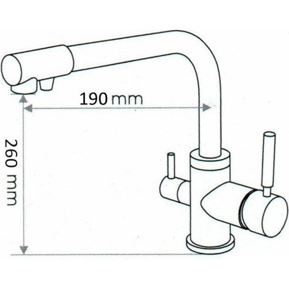 Смеситель для кухни Emar EC-3003, морион, Цвет производителя: морион - фото 2
