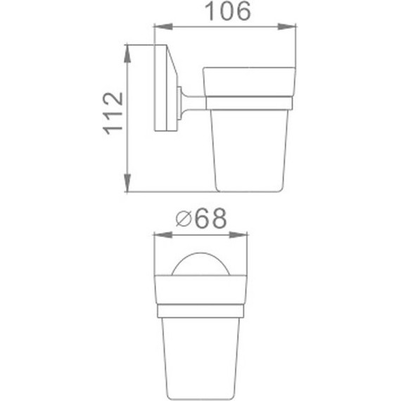 Стакан для зубных щеток Haiba HB1606 - фото 2