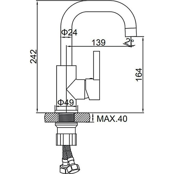Смеситель для раковины Ledeme L1099 - фото 2