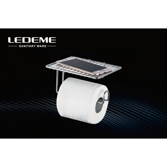 Держатель для туалетной бумаги с полкой Ledeme L505 - фото 2