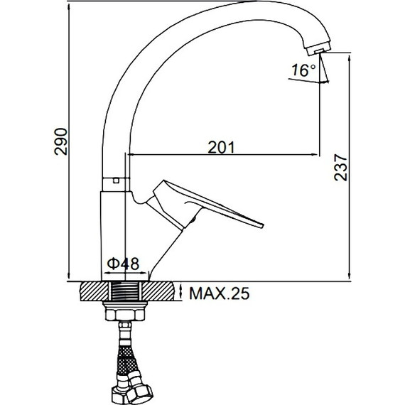 Смеситель для кухни Ledeme L5940 - фото 7