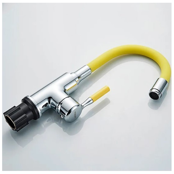 Смеситель для раковины Ledeme L1399-4 желтый/хром - фото 3