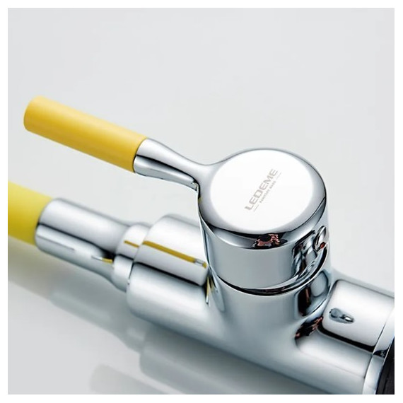 Смеситель для раковины Ledeme L1399-4 желтый/хром - фото 4