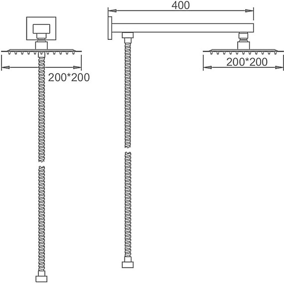 Верхний душ Ledeme L2417 200x200 мм, хром - фото 3