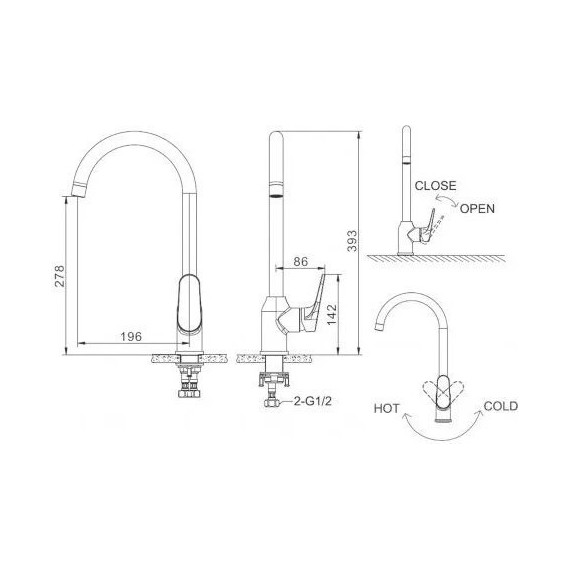 Набор смесителей 4 в 1 для ванны Bravat Eler - фото 7