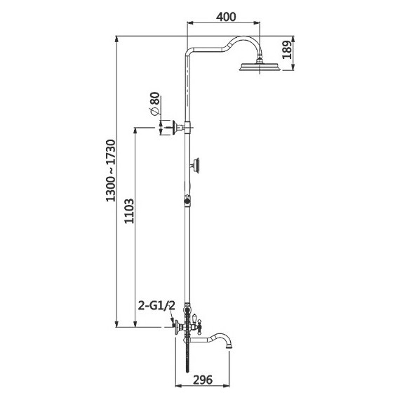 Душевая стойка Gappo G2489-4, бронза - фото 3