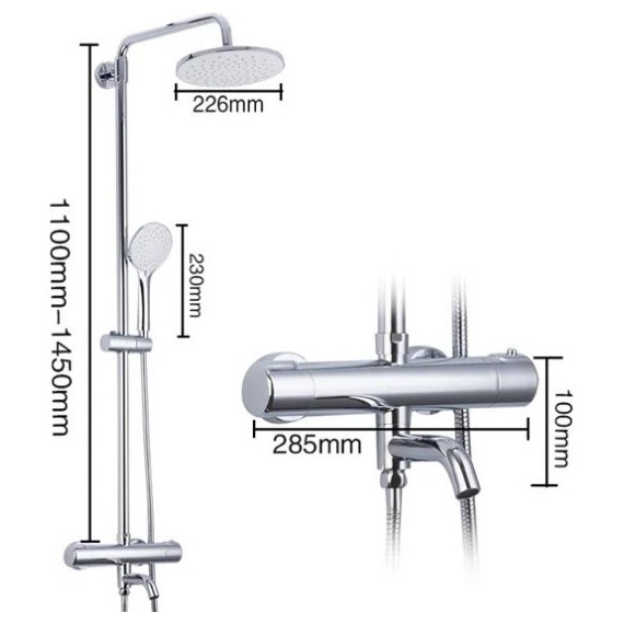 Душевая стойка с термостатом Gappo G2490, Цвет производителя: хром - фото 8