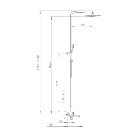 Душевая стойка Gappo Futura G2417-8, белый/хром - фото 7