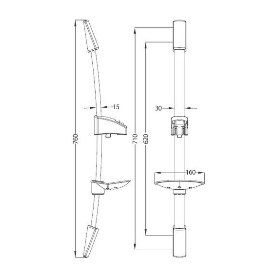 Душевая штанга Iddis Optima home 76 см A30311 - фото 2