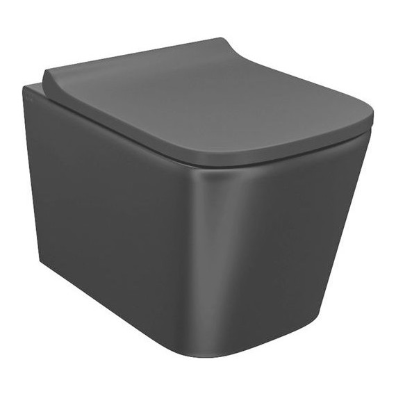 Унитаз подвесной безободковый Iddis Bild BILR2BMi25 с крышкой микролифт, Цвет производителя: чёрный матовый - фото 