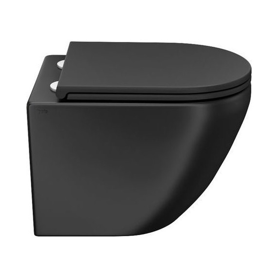 Унитаз подвесной безободковый Iddis Blanco BLAR3BMi25 с крышкой микролифт, Цвет производителя: чёрный матовый - фото 2