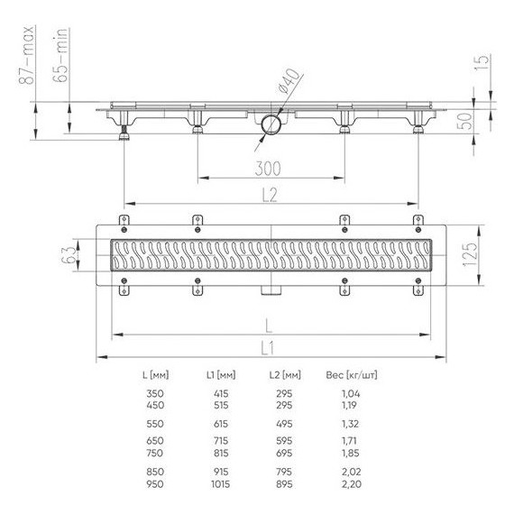 Трап Azario Medium 85 см (с рамкой из нержавеющей стали) AZ-CH 850 MN - фото 3