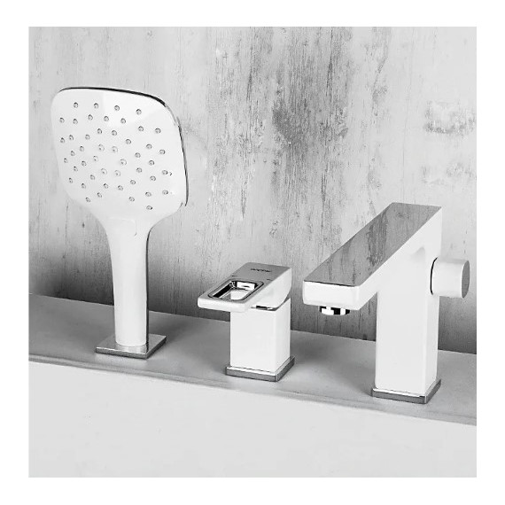 Смеситель для ванны Gappo Futura G1117-8, белый/хром - фото 2