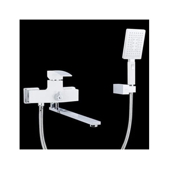 Смеситель для ванны с душевым гарнитуром Gappo Jacob G2207-7, белый/хром - фото 3