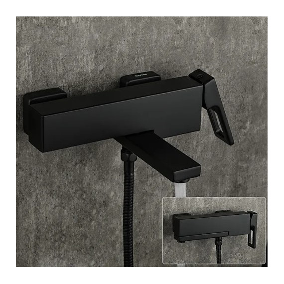 Смеситель для ванны с гарнитуром Gappo G3217-6, черный - фото 4