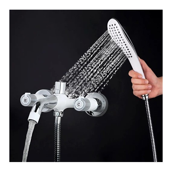 Смеситель для ванны с душевым гарнитуром Gappo Stella G3249, белый/хром - фото 4