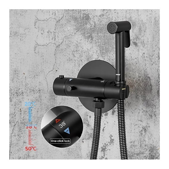 Набор для гигиенического душа с термостатом Gappo G7290-6, черный - фото 2