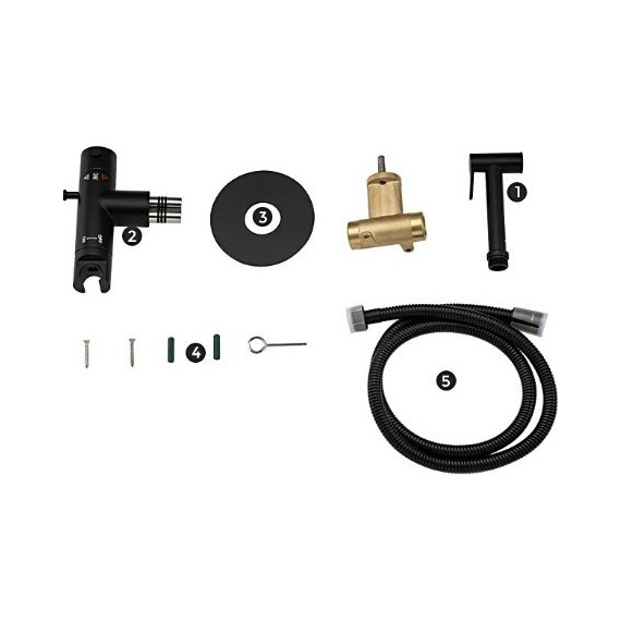 Набор для гигиенического душа с термостатом Gappo G7290-6, черный - фото 7