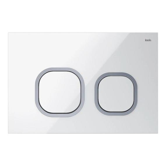 Кнопка смыва Iddis Uniglass UNG01WCi77, белое стекло - фото 
