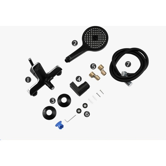 Смеситель для ванны с душевым гарнитуром Gappo G3203-6, черный/хром - фото 5