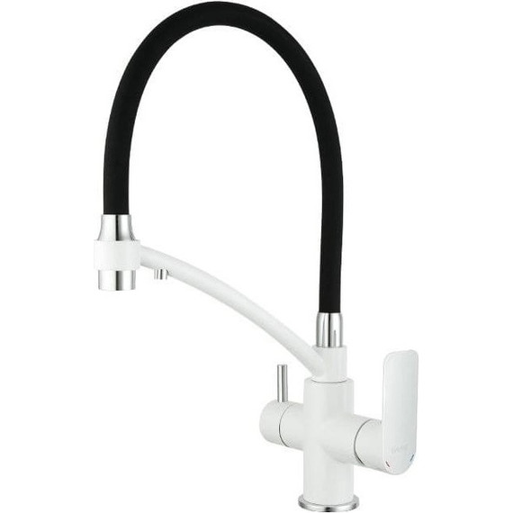 Смеситель для кухни Gappo G4348, белый/черный - фото 