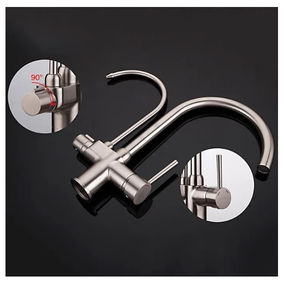 Смеситель для кухни Gappo G4398-10, сатин - фото 4