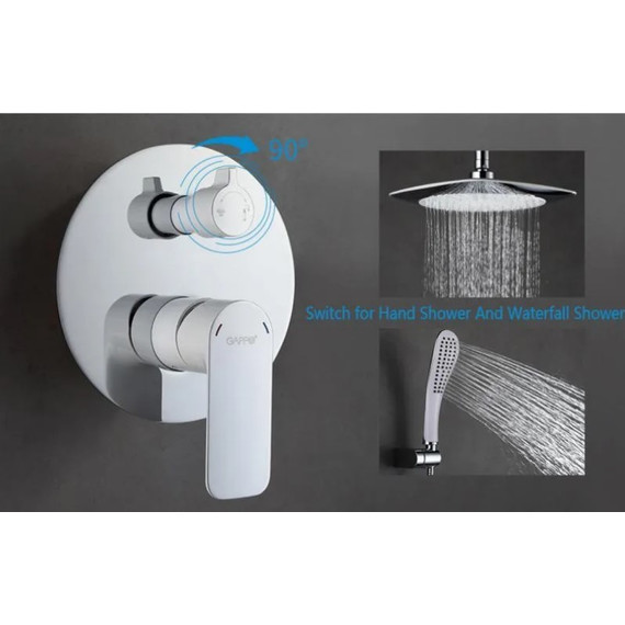 Душевая система для ванны Gappo Noar G7148-8, белый/хром - фото 3