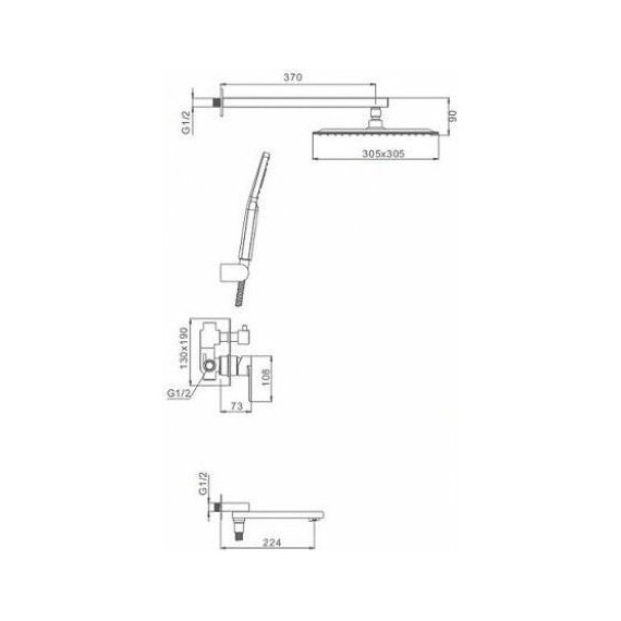 Душевая система для ванны Gappo G7199-20, сатин - фото 4