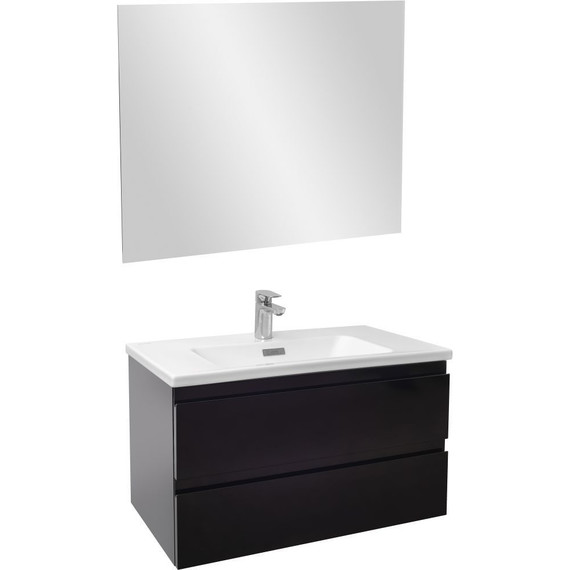 Тумба подвесная с раковиной Jacob Delafon Madeleine 80 см EB2053-J53, чёрный матовый - фото 2