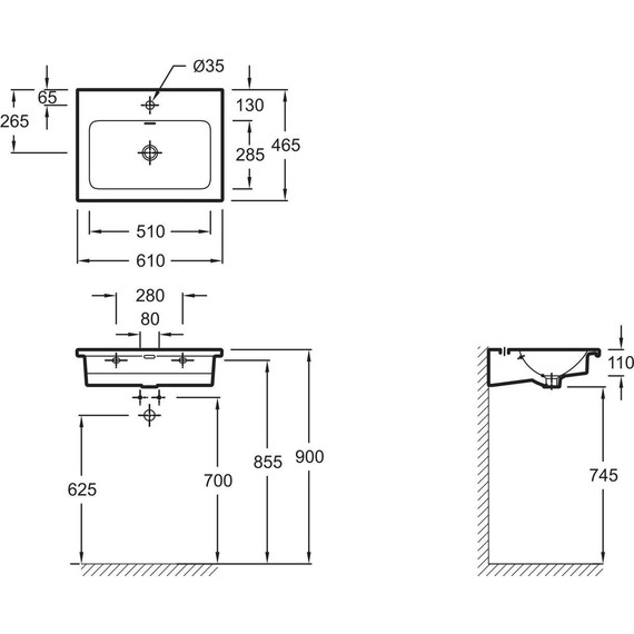 Тумба подвесная с раковиной Jacob Delafon Madeleine 60 см EB2052-J53, чёрный матовый - фото 8