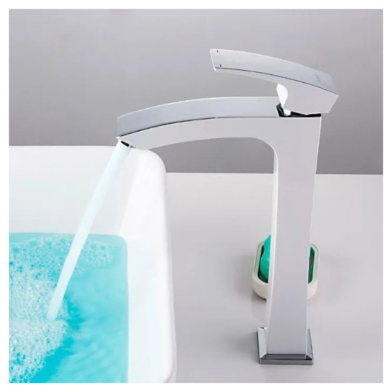 Смеситель для раковины высокий Gappo Jacob G1007-18, белый/хром - фото 3