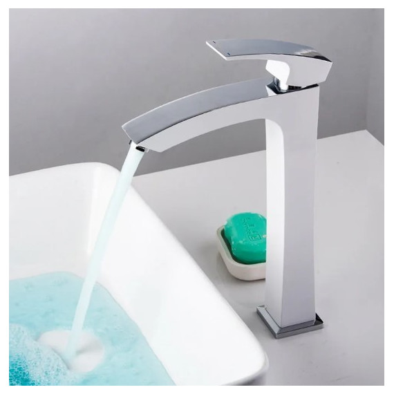 Смеситель для раковины высокий Gappo Jacob G1007-18, белый/хром - фото 2