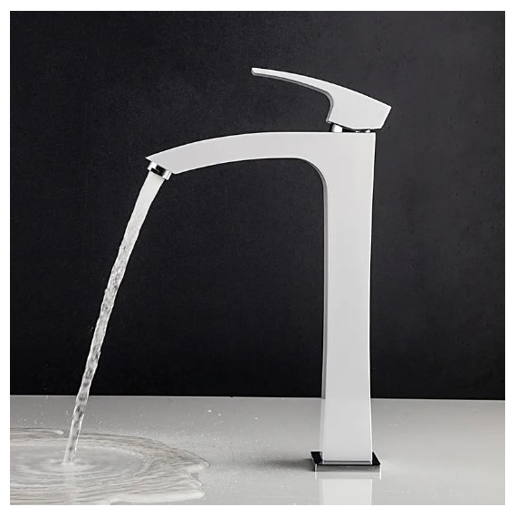 Смеситель для раковины высокий Gappo Jacob G1007-18, белый/хром - фото 4