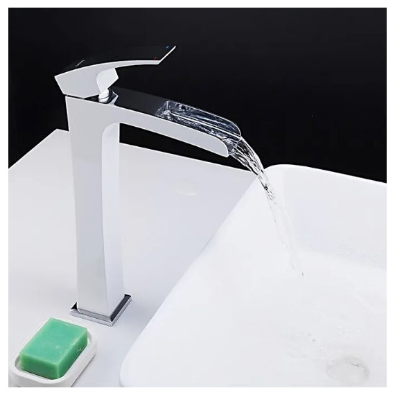 Смеситель для раковины высокий Gappo Jacob G1007-31, белый/хром - фото 4