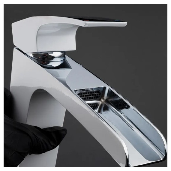 Смеситель для раковины высокий Gappo Jacob G1007-31, белый/хром - фото 7