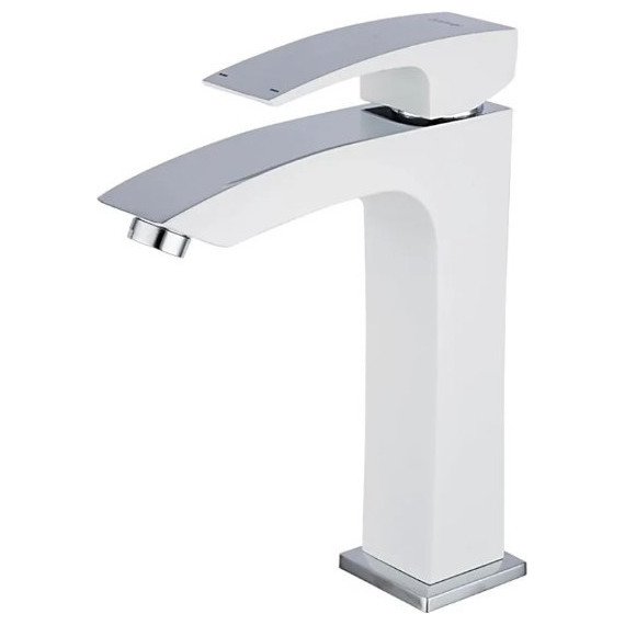 Смеситель для раковины высокий Gappo G1007-78, белый/хром - фото 