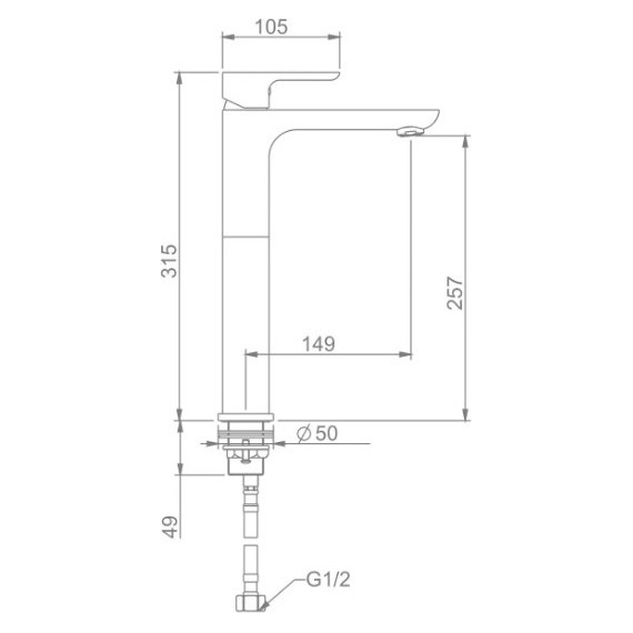Смеситель для раковины высокий Gappo Noar G1048-2, белый/хром - фото 9