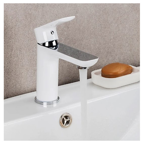 Смеситель для раковины Gappo Noar G1048, белый/хром, Цвет производителя: белый - фото 4