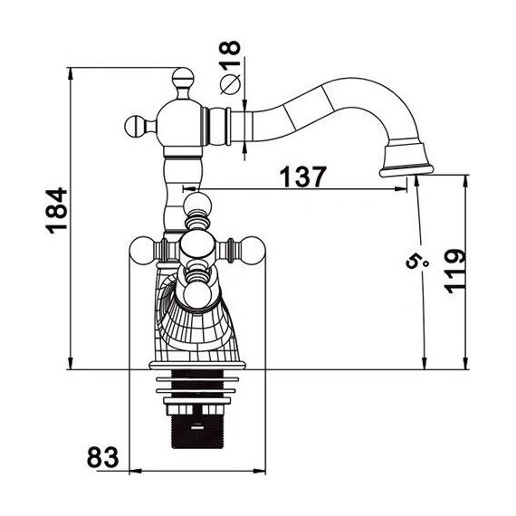 Смеситель для раковины Gappo G1389-4, бронза - фото 3