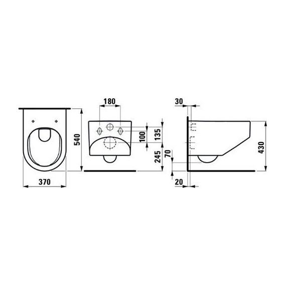 Унитаз подвесной безободковый Laufen Sonar 8.2034.1.000.000.1 - фото 3